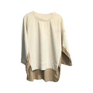 裏毛異素材プルオーバー